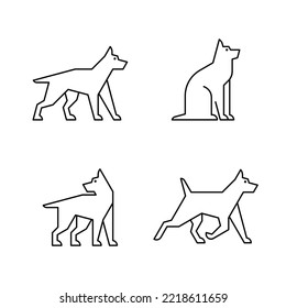 Juego de Perros, Logo Perro. Diseño de iconos. Elementos de plantilla