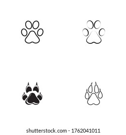Set Dog paw vector footprint icon logo symbol graphic  illustration