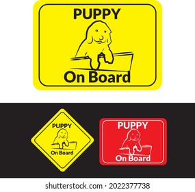 Set of dog sign. puppy on board sign. fit to your car. animal sign vector illustration.