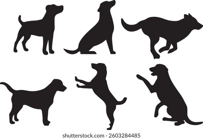 set of dog sihlouette design