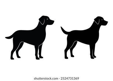 a set of dog silhouette vector design illustration 