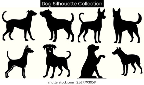 Set of Dog Silhouette Vector Illustration