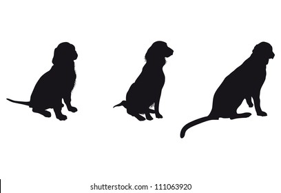 set of dog silhouettes