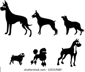 Set of Dog Silhouettes