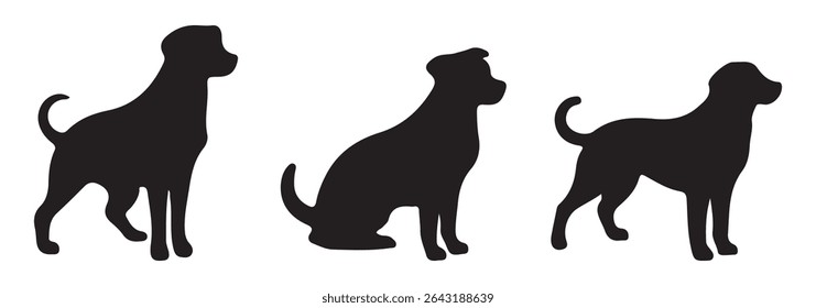 set of dog silhouettes. dog silhouettes.