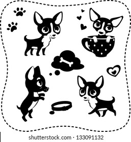 Set of dog silhouettes: Chihuahua