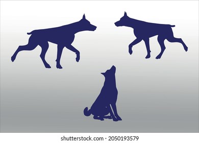 set of dog silhouettes, line isolated or logo isolated sign symbol vector, outline and stroke style Collection of high-quality vector illustration,