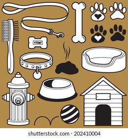 Set of Dog Themed Objects