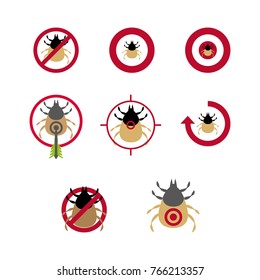 A set of dog tick icons