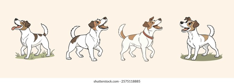 Set of dog vector is a digital, scalable illustration of a dog created using vector graphics.