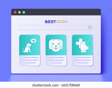 Set Dog, Veterinary clinic symbol and Veterinary clinic symbol icon. Vector