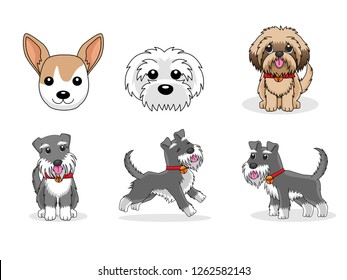 Set of dogs Concept, flat design vector illustration.
