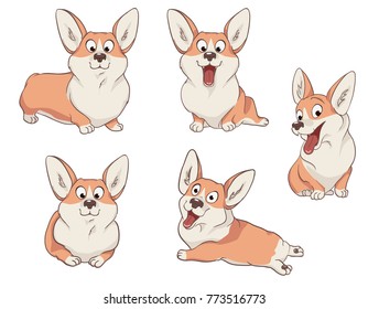 set of dogs corgi