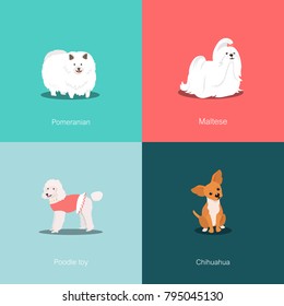 Set of dogs of different breeds vector illustration