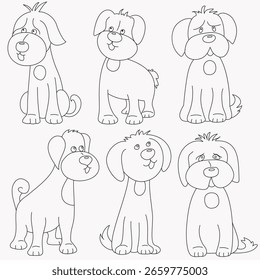 A set of dogs in different poses and emotions