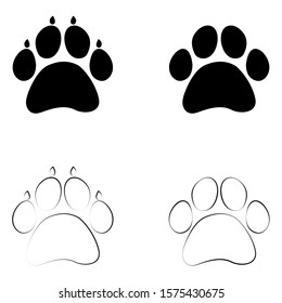 Set Dogs Paws Black Traces Different Stock Vector (Royalty Free ...