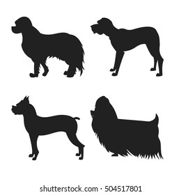 Set of dogs silhouette