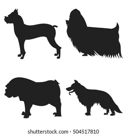 Set of dogs silhouette