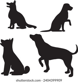 Hundesilhouettes-Silhouetten von Hunden-Hund-Silhouetten-Set-Hund-Silhouetten-Vektor-Hund-Silhouetten-Kollektion