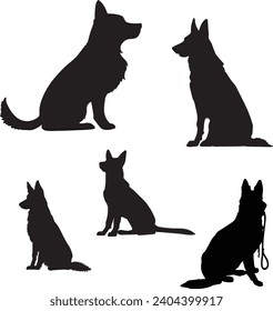 conjunto de siluetas de perros-siluetas de perros-siluetas de perros-de perro-siluetas de perro-colección de siluetas vectorial de perro