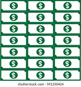 set of dollar bills (icon). vector illustration