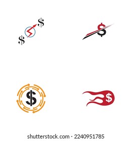 set of dollar money vector icon illustration design template - vector
