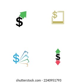 conjunto de plantillas de diseño de ilustraciones de iconos vectoriales de dinero en dólares - vector