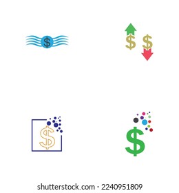 Satz von Dollar-Geld-Vektorsymbol-Design-Vorlage - Vektorgrafik