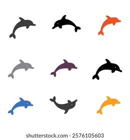 A set of dolphin icon vector illustation 