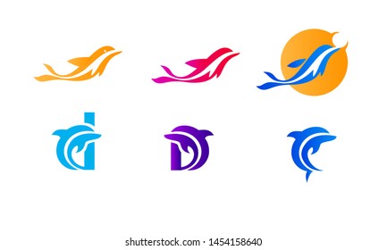 set of dolphin logo design