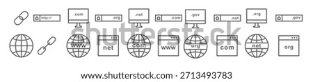 set of domain vector illustration