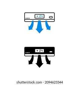 Set of Domestic air conditioner vector illustration on white background. Stock vector