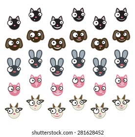 Animal Mask Set Photo Booth Props Stock Vector (Royalty Free ...