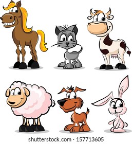 Set of domestic animals - vector