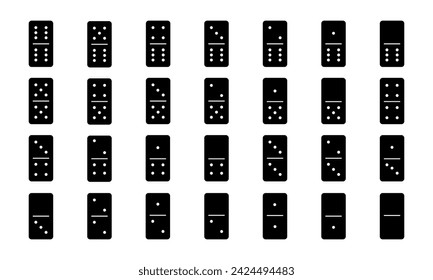 Satz von Domino-Stücken Vektor-Symbole. Domino-Spiel.