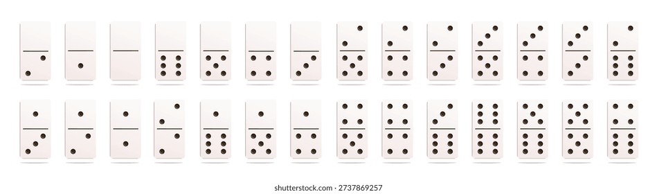 set of dominoes isolated on white background