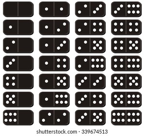 set of dominoes on white background