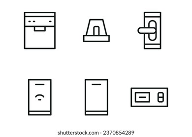 Set of domotics icons. Thin linear style icons Pack. Vector Illustration
