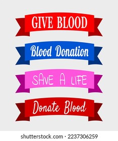 Set of donate blood banners
