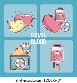 Set of donate blood card