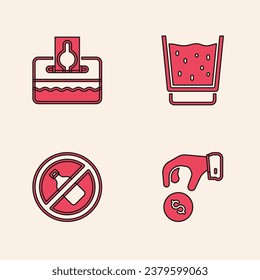 Dona o paga tu zakat, , Vidrio con agua y Icono Sin alcohol. Vector