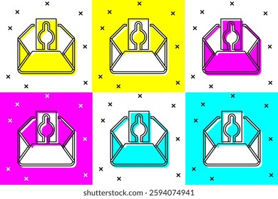 Set Donate or pay your zakat as muslim obligatory icon isolated on color background. Muslim charity or alms in ramadan kareem before eid al-fir.  Vector