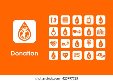 Set of donation simple icons