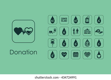 Set of donation simple icons