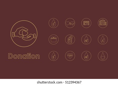 Set of donation simple icons