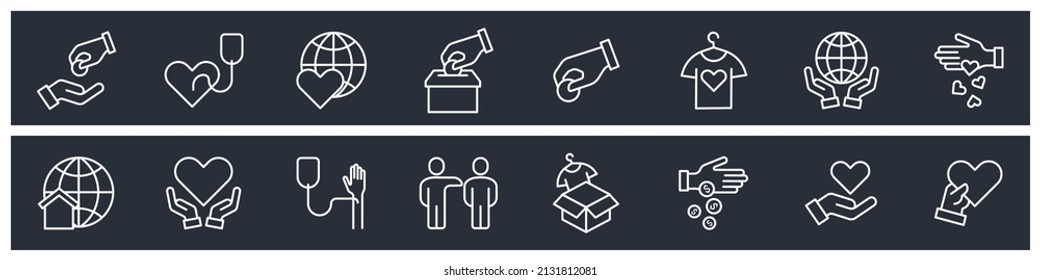 set of Donations and Charity elements symbol template for graphic and web design collection logo vector illustration