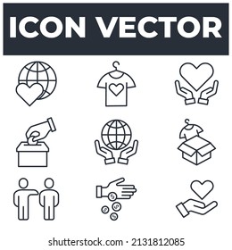 set of Donations and Charity elements symbol template for graphic and web design collection logo vector illustration