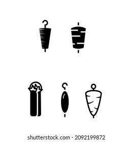 Juego de iconos de Doner kebab sobre fondo blanco. Kebab vector