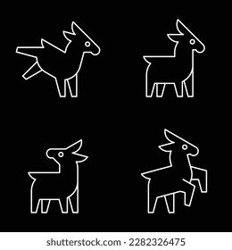 Set of Donkey Logo. Icon design. Template elements