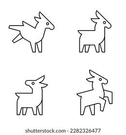 Set of Donkey Logo. Icon design. Template elements